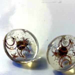 Moon and star Handmade earrings